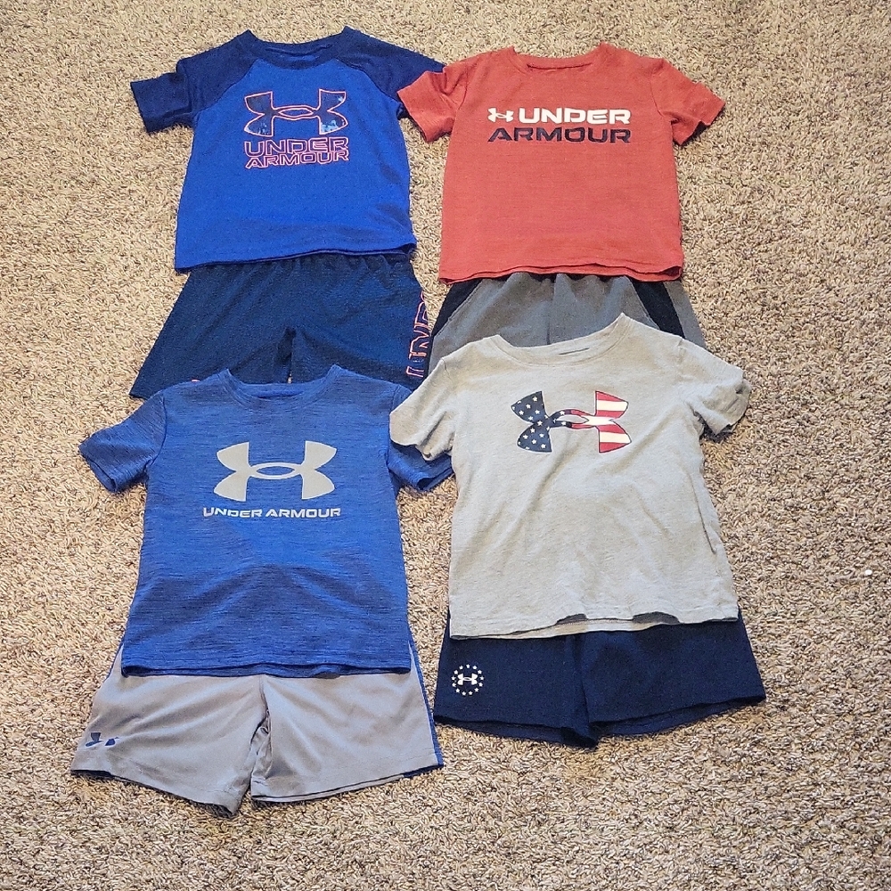 Size 4 Boys Under Armour Short-Sleeve Shirt and Short Set Bundle